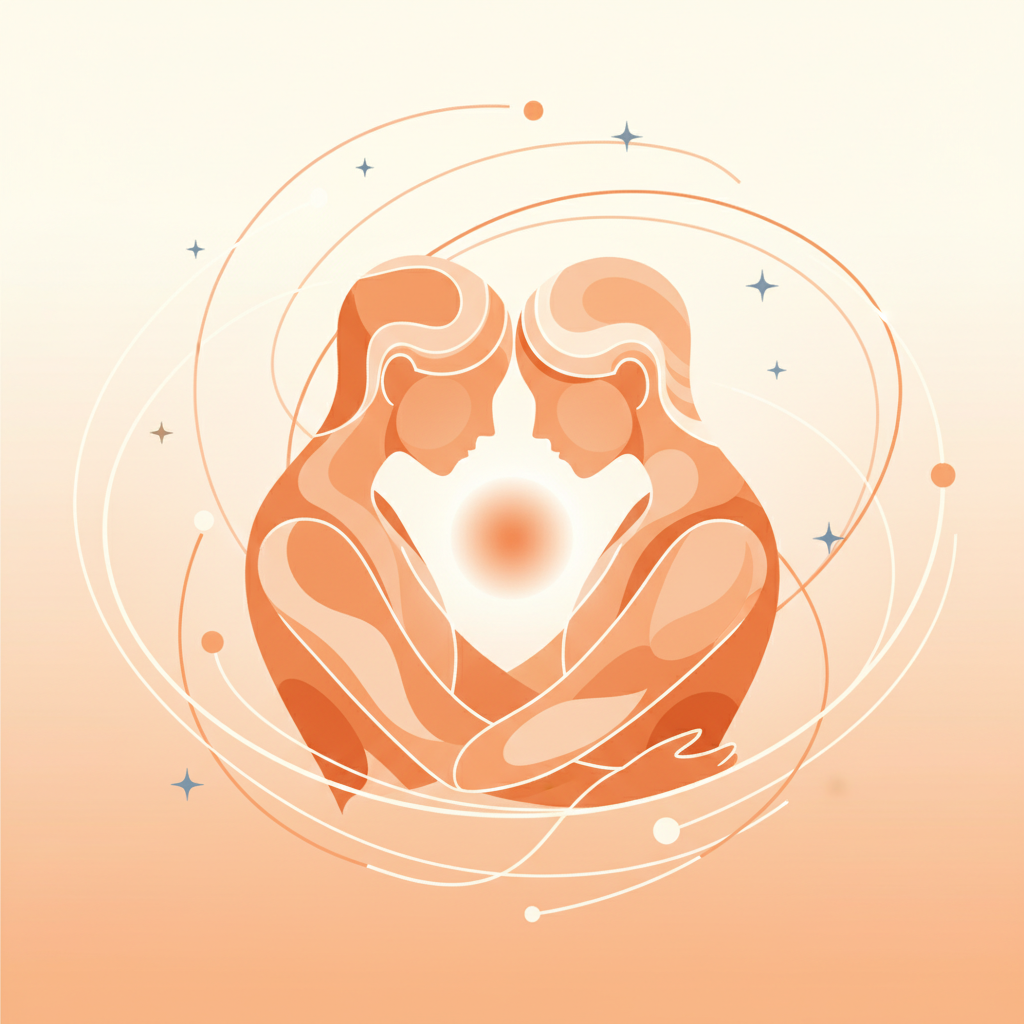 Long-term couple sitting together on a sofa, reconnecting with warmth and closeness